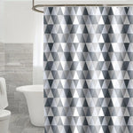 rideau douche gris triangles géométriques moderne polyester imperméable opaque large choix tailles