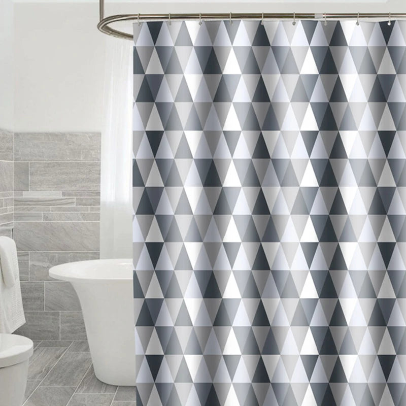 rideau douche gris triangles géométriques moderne polyester imperméable opaque large choix tailles