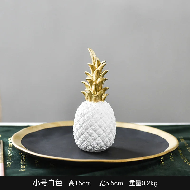 décoration moderne ananas résine noir blanc doré texture fruit chambre