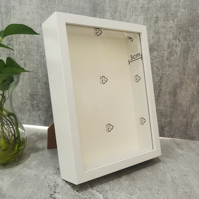 Cadre photo 3D bois blanc profond 3cm