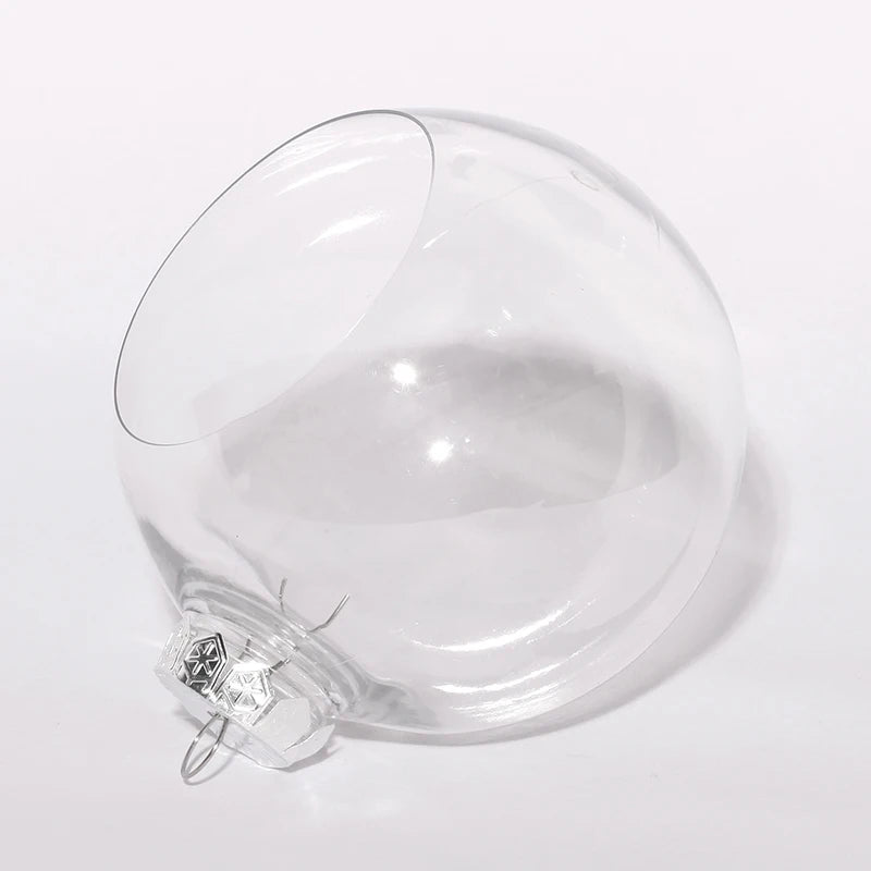 Boule de Noël transparente remplie de paillettes et décorations