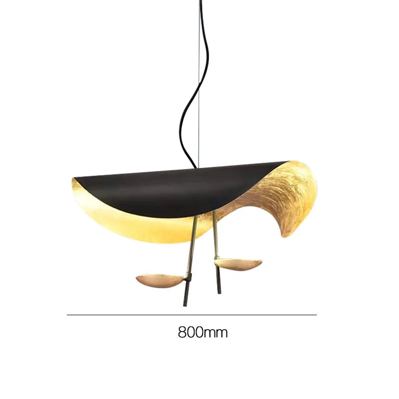 suspension lumineuse moderne noir doré texture métallique câble suspendu chambre salon étude