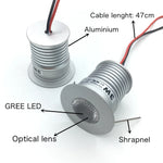 Mini spotlight LED argenté 3W 12V 24V moderne câble grille refroidissement