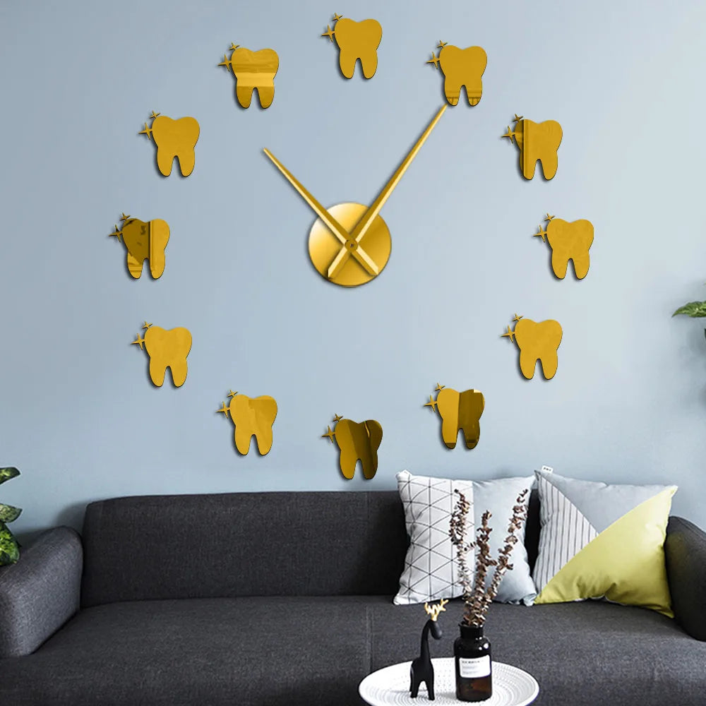 horloge murale moderne dinte argent doré noir salon deco quartz aiguille