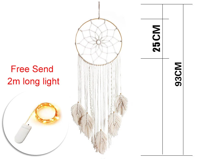 attrape rêves boho macramé franges chambre enfant décoration nordique moderne mascotte textile