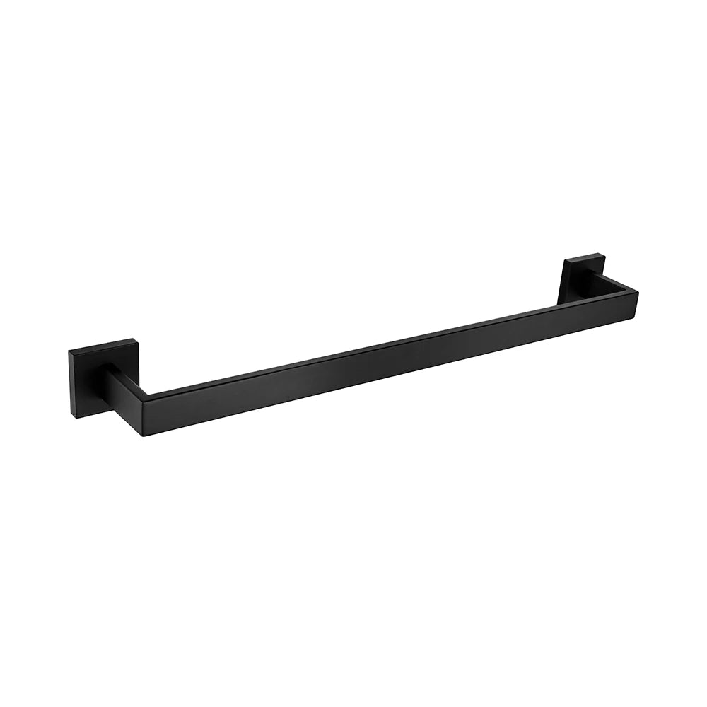 accessoires salle bain noir porte serviette porte savon moderne lisse inoxydable brossé fixations