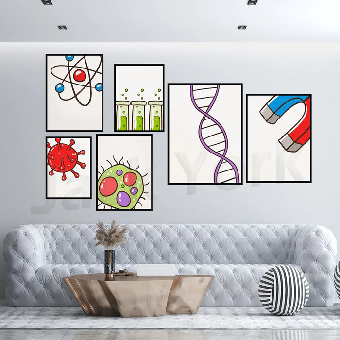 Décoration murale scientifique pour salle de classe sur toile