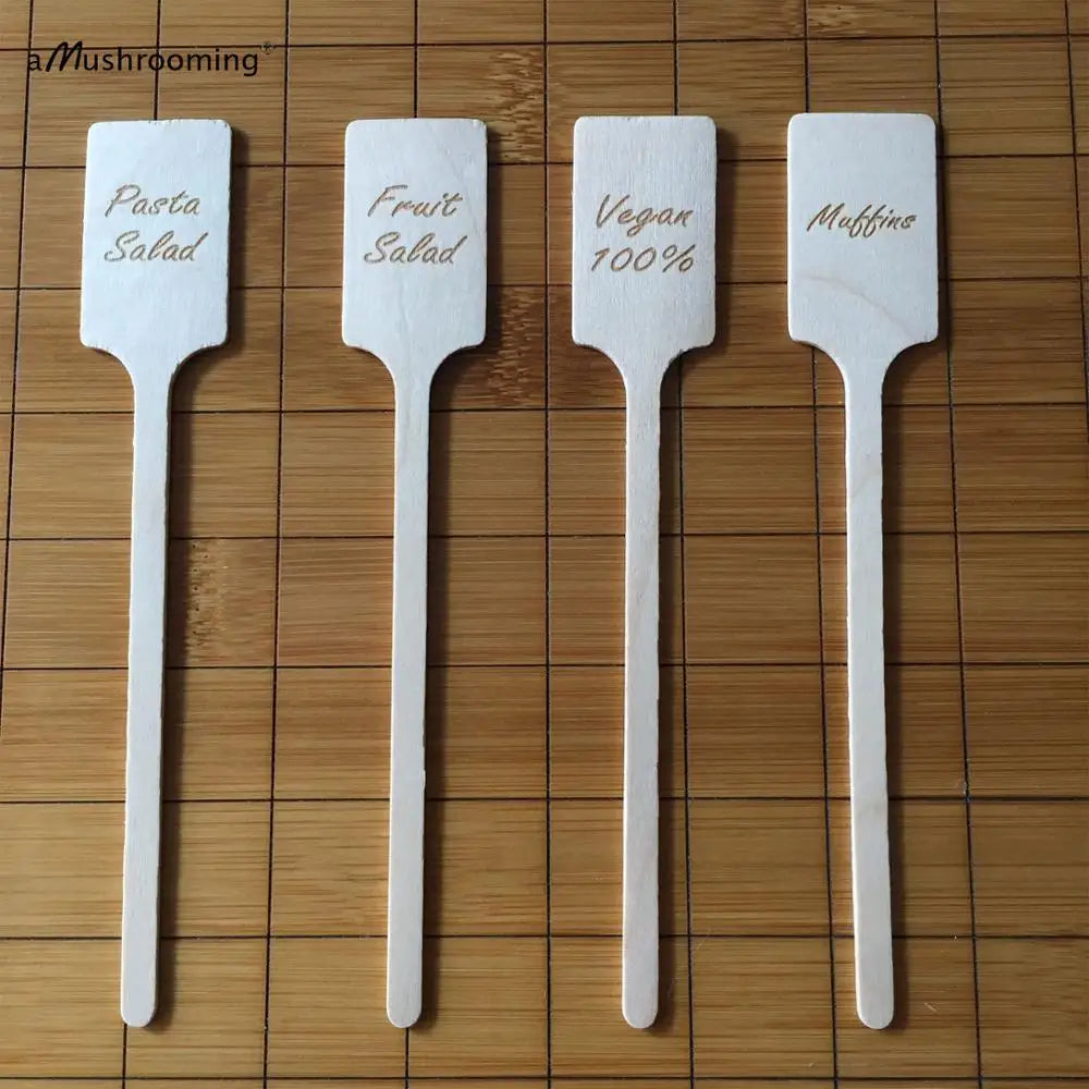spatules bois gravées lettres mariage anniversaire minimaliste 100 pièces blanc opaques