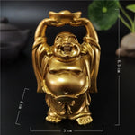 statue bouddha dorée artisanale feng shui decoration jardin maison porte bonheur matieres salopes echangisme
