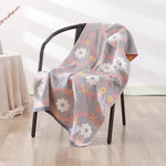 serviette bain coton bio rapide absorbant moderne motif géométrique blanc bleu orange gris