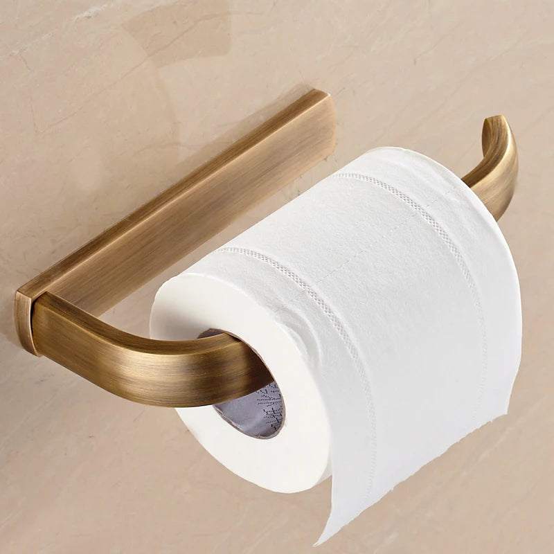 accessoires salle bain ensemble or antique fixations murales moderne barre serviettes porte papier toilette