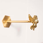 pince rideau dorée insectes anges détails sculptés quincaillerie fenêtre vintage opaques