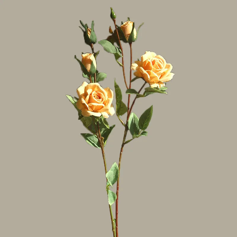 décoration mariage bouquet artificiel roses longues tiges feuilles vertesintérieur blanc roseclair pale