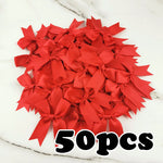 rubans satinés nœuds rose pâle classique opaques tissus décoratifs manuels fêtes 8.5cm 50 pièces