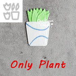 affiche murale plantes motifs brique pots feuilles grilles deco intérieure art
