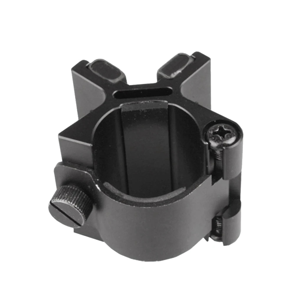 support montage lampe torche noire métal texturé vissage rail picatinny