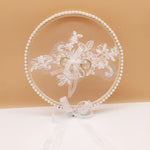 anneau mariage boîte dentelle fleurs blanc présentoir bijoux classique or blanc emballage