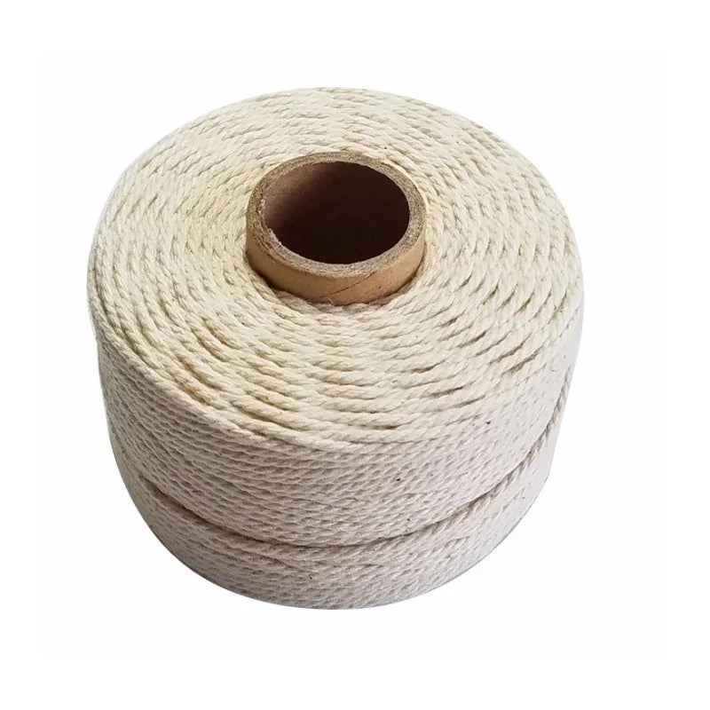 corde coton tissée rustique 100 naturelle 2mm 80m rouleau écologique haute ténacité blanc