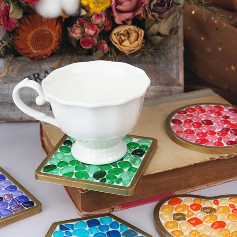 moules mosaïque résine forme géométrique moderne gris clair opaques crafting sculpting arts