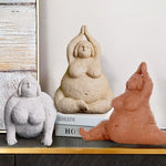 Sculptures humaines résine abstraction féminine gris beige orange contemporain minimaliste decoration intérieure arrival