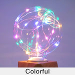 ampoule led décorative multicolore fil cuivre entrelacé opacité verre e27