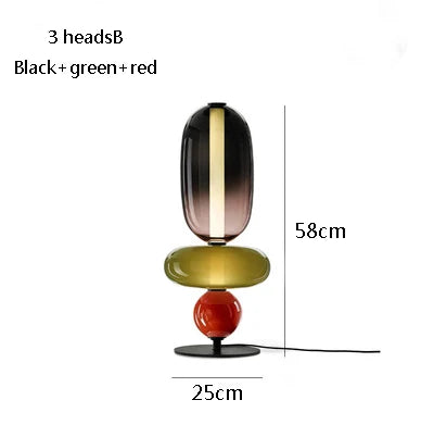 lampe sol moderne rouge blanc doré pied stable minimaliste vitrail led translucent