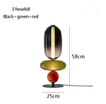 lampe sol moderne rouge blanc doré pied stable minimaliste vitrail led translucent