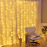 guirlande lumineuse rideau led decoration noel maison salon blanc multicolore telecommande usb