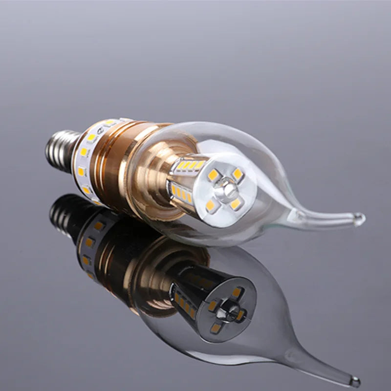 ampoule led bougie transparente dorée moderne 2700k 6500k e14 40000h vintage