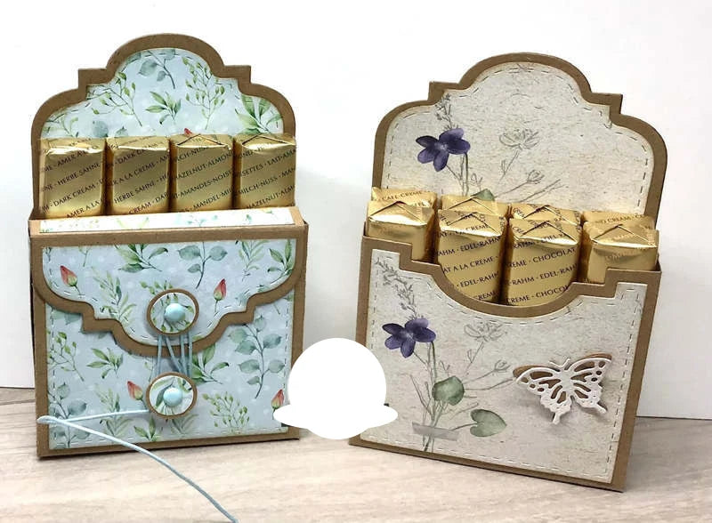 scrapbooking pochoirs métal découpes cartes papier motifs floraux vintage chocolat doré
