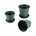 pots fleurs plastique vert moderne soucoupe cannelée taille moyenne balconintérieur