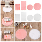 tapis doux moderne rose blanc pelucheux accessoire décoration intérieure miniatura ronde rectangulaire minimaliste