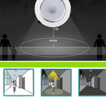 plafonnier led rond moderne capteur mouvement couloir escalier blanc doré