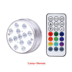 lampe led submersible ip68 13 diodes ronde transparente moderne aimant tasse succion piscine étang