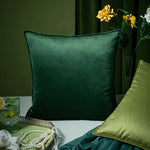 coussin velours carré vert foncé décoration intérieure élégante 30x50cm chambre salon farmhouse