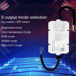 contrôleur led wifi ip67 étanche 12v 24v rgbw cct application smartphone moderne