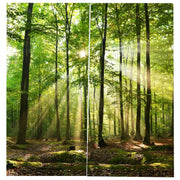 rideau motif forêt imprimé métalliques panneau double vert moderne naturelDecorationIntérieure