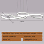 suspension lumineuse moderne infini noir blanc or 75cm 249lm led dimmable