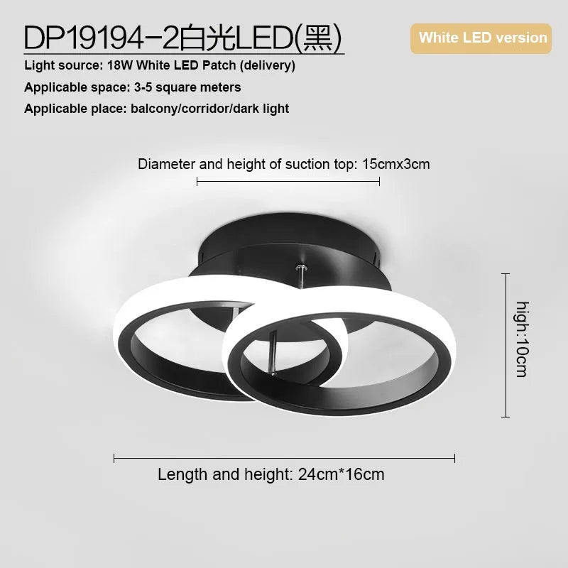 plafonnier moderne led acrylique blanc noir geometrique salle manger chambre cuisine entree