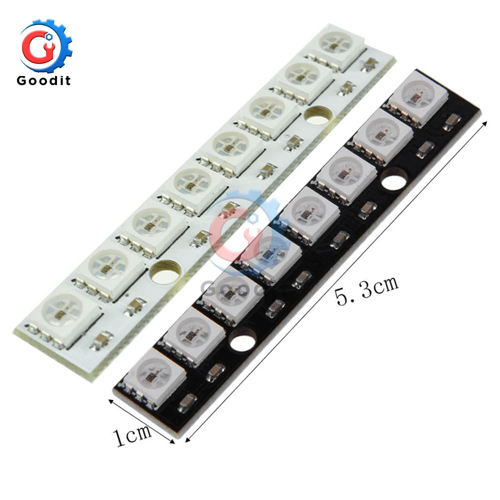 module led bits rgb noir blanc 5050 ws2812 arduino compatible carré ronde modulaire