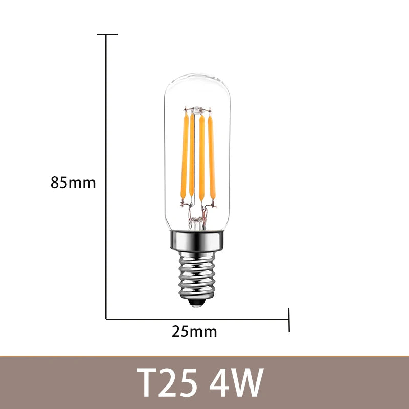 ampoules led filament dorés transparentes e12 e14 4w 6w 2700k 360° modernes 25000h