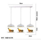 lumière suspendue animaux figurines zèbre panda girafe chambre décoration moderne