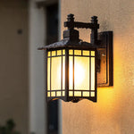lampe murale noir beige grille fenêtre finition métallique classique rustique ampoule E27 LED IP65