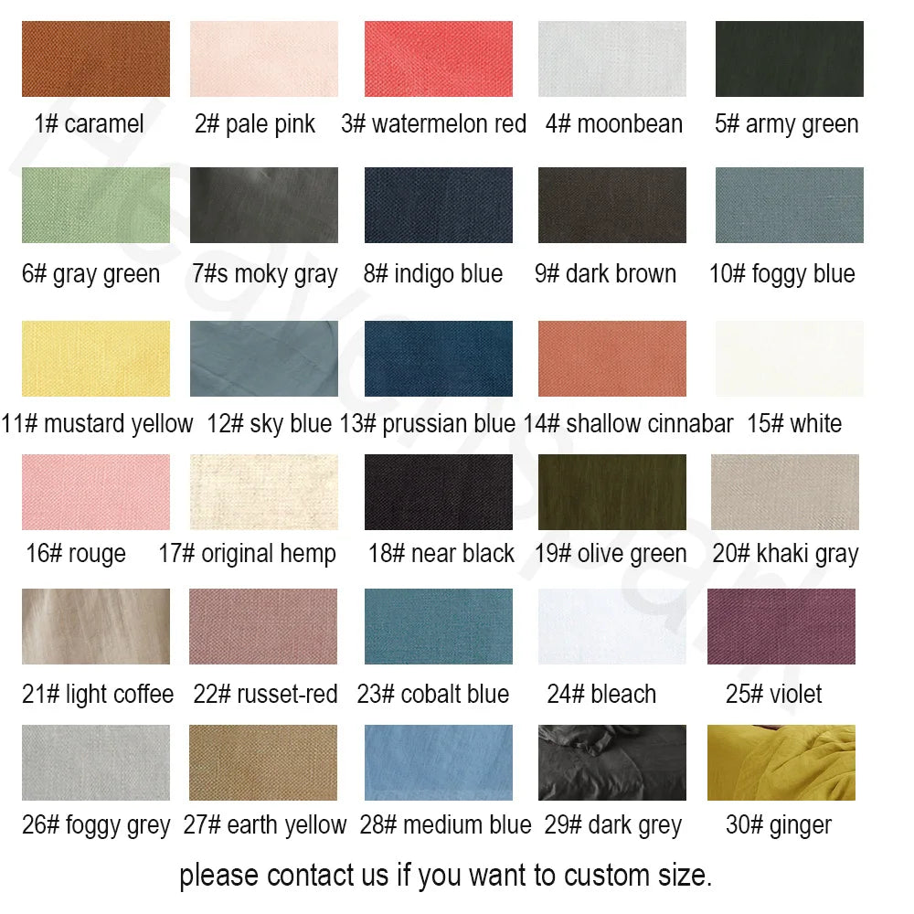Détail du tissu en lin 100% de la housse de couette