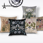 taies d'oreiller carrées fleur vintage polyester blanc décoratives