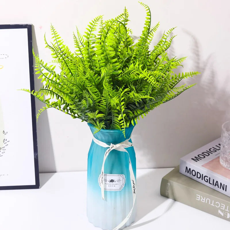 plantes artificielles eucalyptus fougères soie verte décoration mariage bouquet fleurs intérieur moderne vases