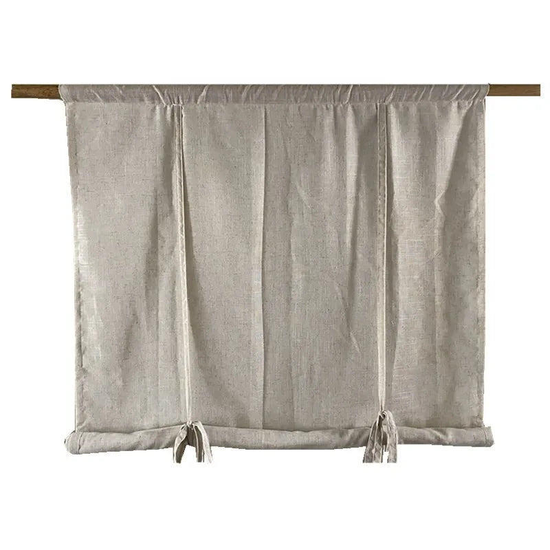 rideau rouleau beige clair coton lin opacité classique fenêtre salon maison