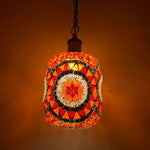 Lampe de chevet bohème turque en verre mosaïque brun