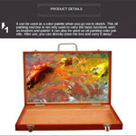 boîte peinture bois marron vintage poignée cuir organisation artiste portable almacenamiento pinturas