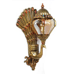 applique murale art déco dorée plumes paon verre opalin extérieure résistante facile